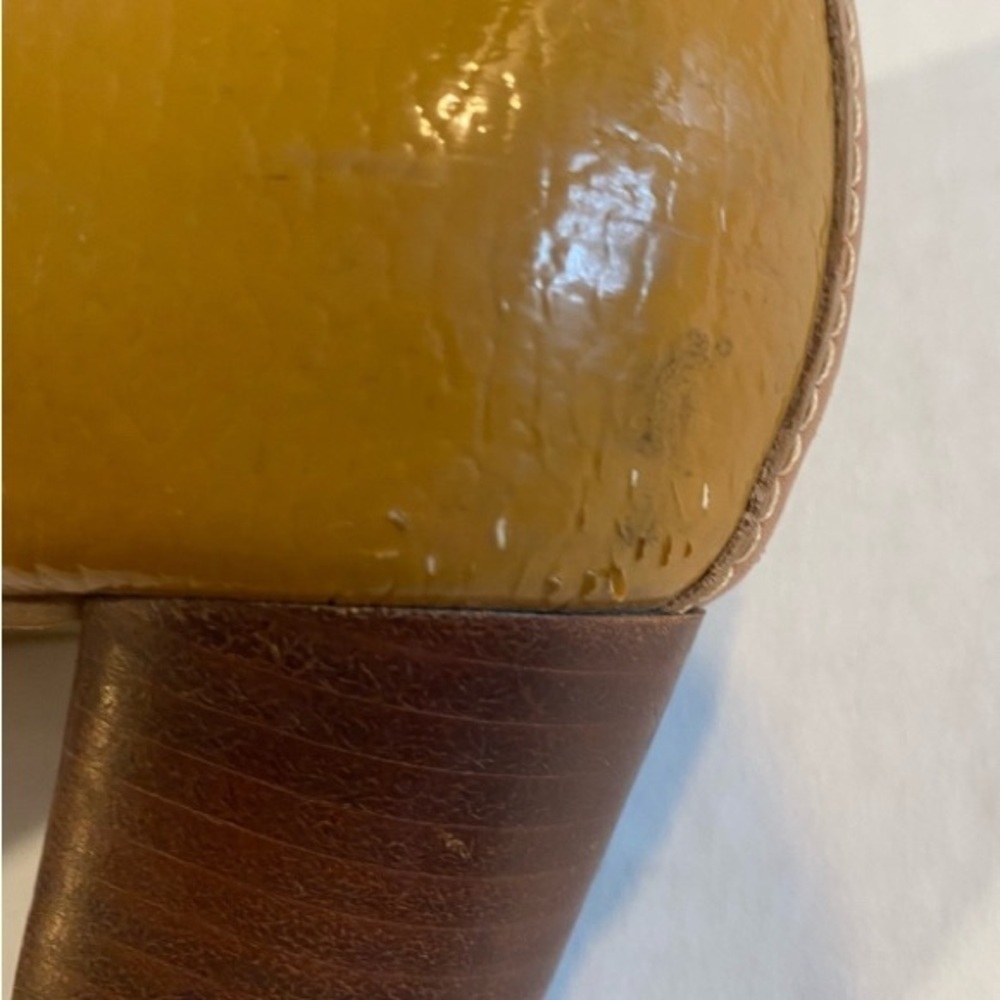 Tory Burch Brown Leather Block Heel Pumps - Picture 11 of 15
